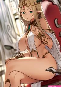 Wallpaper : anime girls original characters blonde big boobs Houtengeki 1044x1500