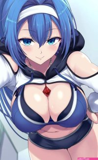 kasai shin original 1girl blue eyes blue hair