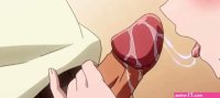 Busty anime girl sucks a big cock and fucks in this adult cartoon