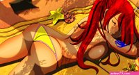 Wallpaper : illustration redhead anime ass big boobs cartoon drink red flowers bikini Fairy Tail Scarlet Erza comics mythology screenshot comic book fiction 2220x1200