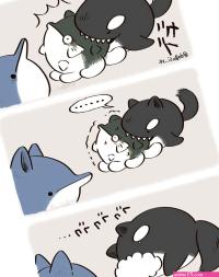 dagasi yk original highres... animal animal ears animal focus biting chibi chimera comic dolphin fish flower flying sweatdrops foaming at the mouth fox ears fox tail octopus open mouth orca poison