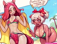 Emelie and Nila at the Beach Porn comic Rule 34 comic Cartoon porn comic