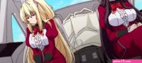 Blonde hentai girl with massive tits rides dick in sex cartoon