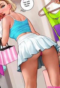 Elsa Stalking Gwen in the Mall comic porn