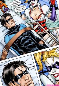 Batman and Nightwing discipline Harley Quinn Batman Leandro Comics Porn Comic