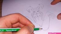 Pussy girl drawing with a simple pencil