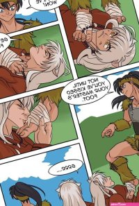Kouga x Inuyasha Foot worship