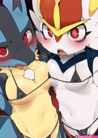 Cinderace and lucario pokemon porn comic by DAGASI. Blowjob porn comics.