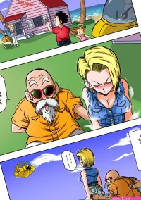 Android 18 vs Master Roshi comic porn