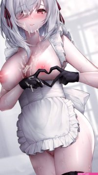oyuwari lenne oyuwari cum garter maid naked apron nipples pussy uncensored