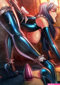 Sexy anime maid brutally fucked
