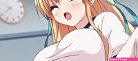 Cute busty anime girl shakes tits and ass while riding dick