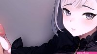 Anime girl jerking off a big cock in pov