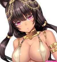 Fond décran : Anime Filles anime Épaules nues Gros seins dessin animé cheveux noirs peau sombre bouche Vêtements poitrine Mangaka 1185x1271