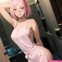 Sakura Uchiha Naked Apron by AlyxiaAI on DeviantArt