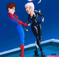 Black Cat Ballbusting Spider-Man Marvel Comics By GrumpyDude69
