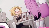 Anime girl vibrator pee