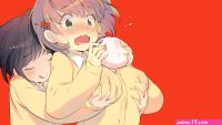 Wallpaper : yuri embarrassed holding boobs anime girls red sweater 1920x1080