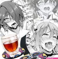 : YUHUA Yuhua Sexy Ahegao Hentai Girl Valentines Day Comic Anime Quality Non-Slip PU Coaster Round 10CM 2PCS 2-Piece Set AD5 Sexy Girl : Home Kitchen