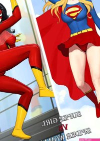 . Supergirl and Spiderwoman. Mezzo.