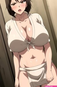 A woman in a white bikini and panties standing in a bathroom