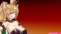 Bowsette big boobs dragon girl blonde ponytail anime anime girls simple background Super Mario