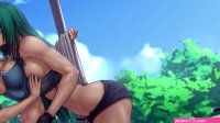 Wallpaper : anime girls ass Touhou big boobs black hair cleavage Kochiya Sanae kissing yuri lesbians swimwear clothing Tatara Kogasa leg muscle screenshot undergarment 2560x1440