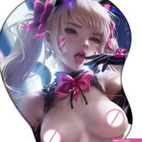 Dva for Over watch 3D Mouse Pad Gaming Sexy Girl with Wrist Rest Soft Silicone Anime Girl Big Oppai Mouse Pad Mat 2way