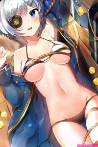 Wallpaper : bikini BDSM eyepatches open shirt panty pull two piece swimsuit sword 2000x3000