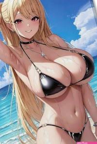 : Cartoon Poster Ecchi Sexy Huge Boobs Beach Bikini Anime Poster Hot Anime Sexy Girl Poster Canvas Wall Art Posters For Room Aesthetic And Decor-scale-2x Canvas Painting Posters And Prints Wall Art