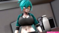 3D Anime Eva Experimenting with Boob Inflation