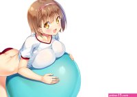 big boobs ass anime anime girls gym clothes bloomers ball cyan exercise ball