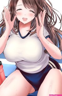 anime Hololive 2D portrait anime girls Sakino Shingetsu digital art gym clothes artwork HD Wallpaper