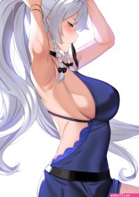 boobs long hair yellow eyes looking below dress blush sideboob anime girl anime big boobs arms up 2121x3000 HD Phone Wallpaper
