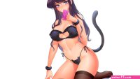 girl sexy pussy boobs neko anime stockings cat 3840x2160
