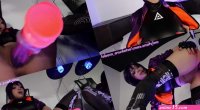 Motoko Rides Dildo Shows Double Creampie With Double Head Dildo