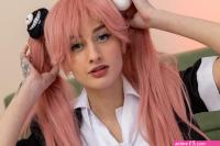 Sasha Paige in Skinny Anime Slut Sasha Paige Gaps Her Tiny Little Pussy at Nu Cosplay