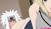 Busty Tsunade from Naruto anime gets a big dick!