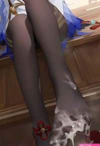 Cumming on Ganyus feet