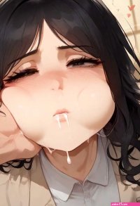 Pieck Finger holding cum in her mouth