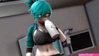3D Anime Eva Experimenting with Boob Inflation