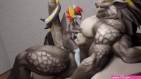 Dragon Dick being ridden by Shark Girl Animation