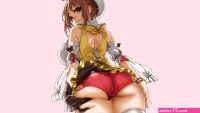 ass grab ass Asanagi big boobs bubble butt thighs anime girls simple background thigh high socks ecchi Atelier Ryza anime