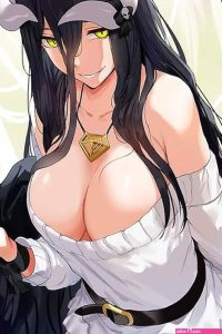 : Sexy Busty Albedo Hot Boobs Tits Overlord Lewd Anime Hentai Ecchi Succubus Poster Metal Sign Decor