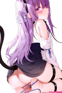 zhaofeng yinyue animal ears ass bondage feet garter nekomimi nopan skirt lift tail