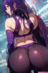 AI Art: Scthach in yoga outfit showing her firm butt by hta