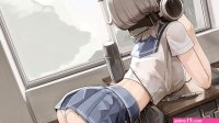 Anime girls schoolgirl school uniform bent over panties Playmat Gaming Mat Desk