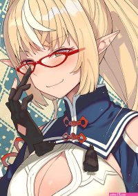 Anime girls Shiranui Flare Hololive blonde elf ears glasses cleavage Virtual Youtuber HD phone wallpaper