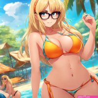 Blonde Girl in glasses in micro bikini Big boobs a by Fanbeauty74 on DeviantArt