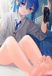 shoes removed cum on clothes hoshimachi suisei barefoot collared shirt